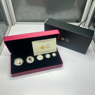 2022 A Radiant Crown Pure Silver Maple Leaf Fractional Set, View more