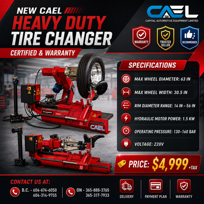 New CAEL Heavy Duty Tire Changer Certified &Warranty &Finance 4999 CAEL Heavy-Duty Tire Changer Buil...