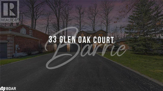 33 GLEN OAK Court Barrie, Ontario in Houses for Sale in Barrie