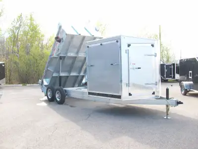 DOMPEUR NEUVE GALVANISER HYBRID AVEC CARGO AVANT 8' X 7' X 6'HT. DOMPEUR 82'' X12' 2 ESSIEUX 7000LBS...