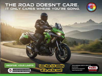 Less than $73 weekly all in, on the road! 0.A.C.2026 Kawasaki Versys 1100 LT SE The Ultimate Adventu...