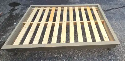 Low Profile Solid Pine Full/Double Bed Frame with Wooden Slats, View more