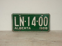 Vintage 1968 Alberta License Plate LN 14 00