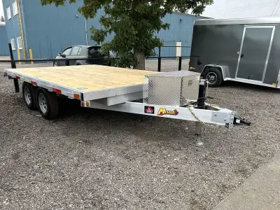 Miska 5 Ton Silver Bullet Deckover Float These Canadian made 102in.x12' Tandem Axle Aluminum Deckove...