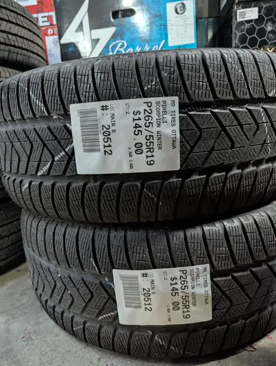 PAIR OF 2X P265/55R19 265/55/19 PIRELLI SCORPION WINTER TAG # 20512 ** Please read details below **...