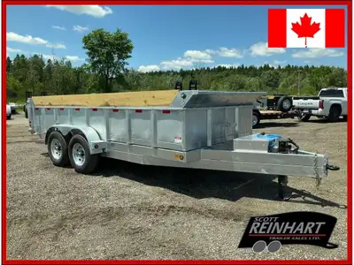 2026 Canada Trailers 83x16 7 Ton Galvanized Dump Trailer 15,120LB GVWR, (2) 7000LB Axles with Easy L...