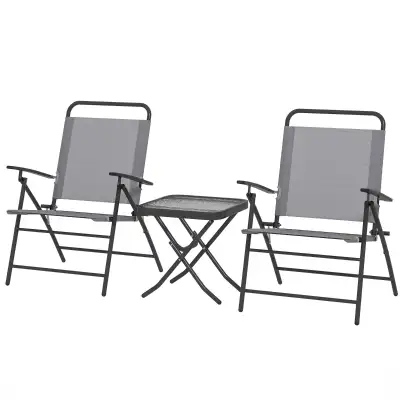 Folding Bistro Set, Small Patio Set with Back Adjustable Chairs, View more