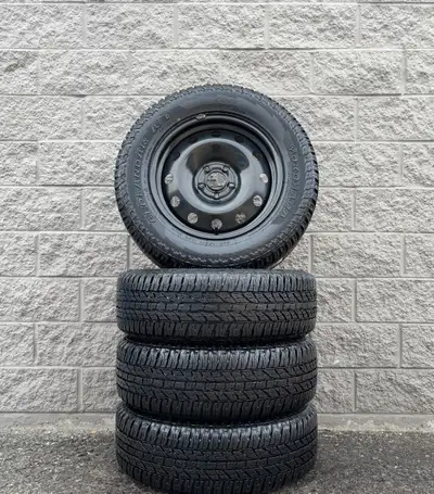 Yokohama Geolandar A/T G015 All Terrain / All Season 17 Tires And Alcar Black Steel 17 Inch Wheels T...