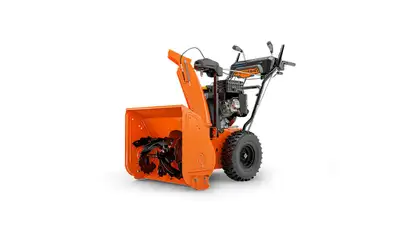 Ariens AX 223CC engine with electric start Strong cast-iron gear case Compact, user-friendly design...