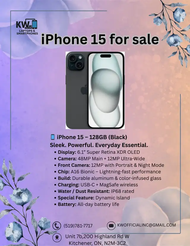 iPhone 15 For Sale in Cell Phones in Kitchener / Waterloo - Image 2