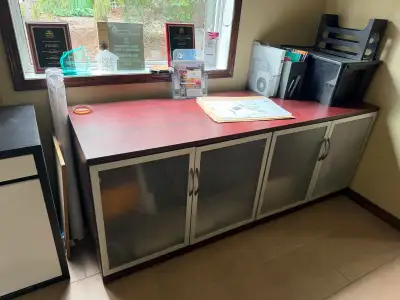 Cabinet with 4 Frosted Glass Doors - Office Storage, View more