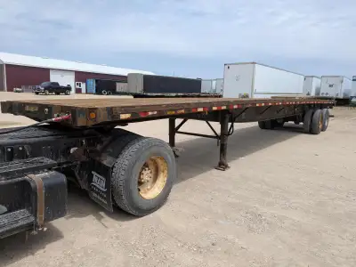 48ft Tandem Flat Deck Trailer Current Safety Spring Suspension Sliding Suspension 2009 Great Dane 48...