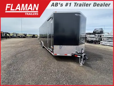 2026 ROYAL 8'X24' + 2' V-NOSE ENCLOSED CARGO TRAILER Color: Black (2) 5200lb Lippert Spring Axles Ti...