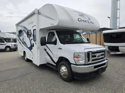 Thor Motor Coach Chateau 22E Class C gas motorhome highlights: Corner Bed Bunk Over Cab Rear Corner...