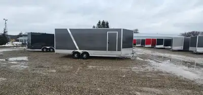 Beckner Trailers All Aluminum. 8.5X20' 7 interior height One piece aluminum roof seamless exterior c...