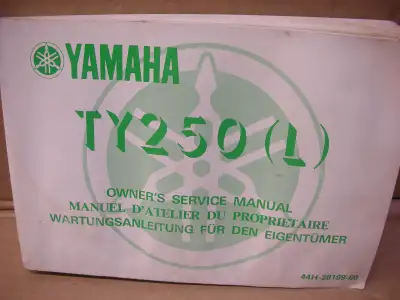 Used Yamaha TY 250 L owners service manual it is in English French and German in good shape and comp...