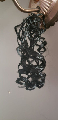 12 inch curly and braided hair extension clip, black, NEW