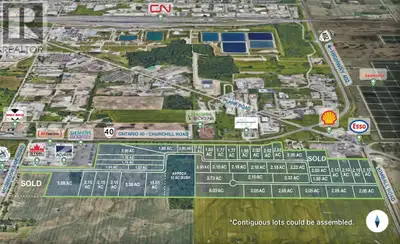 Parcels starting at 2 acres available with up to 138 acres total of heavy industrial land for sale....