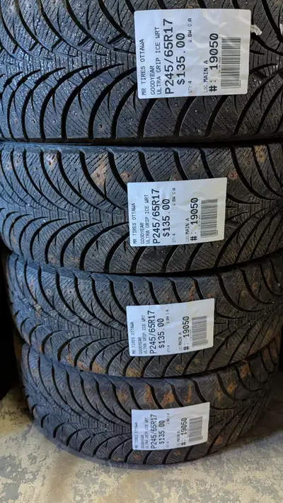 SET OF 4X P245/65R17 245/65/17 GOODYEAR ULTRA GRIP ICE WRT TAG # 19050 ** Please read details below...