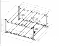 New double parking lift, 4 post car hoist, car storage, car lift