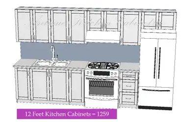 SALE PRE-ASSEMBLED MDF KITCHEN CABINETS  12 feet $1259/-, View more