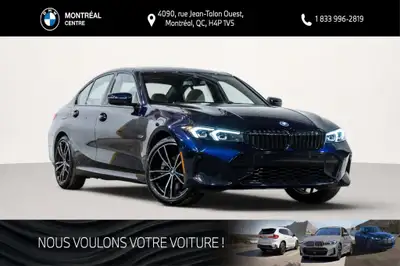 Ce superbe BMW 330e xDrive Sedan d'occasion, provenant d'un seul propriétaire ayant effectué l'entre...