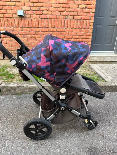 Bugaboo stroller with bassinet and seat, additional canopy, View more