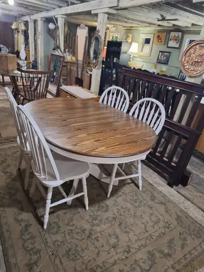 Round Pedestal Table with Extension Leaf, View more