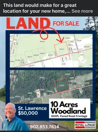 10 Acres for sale in St. Lawrence PEI