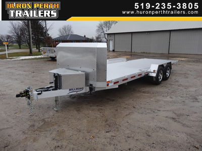 Huron Perth Trailers Used 2023 Millroad MFT22T-5 Aluminum Trailer Full Tilt Extruded Floor Front Shi...
