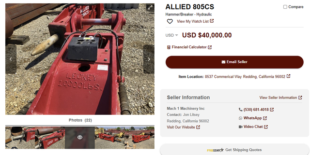 ALLIED / KRUPP 797CS -10,000 PLUS FT LB Hydraulic Hammer/Breaker in Heavy Equipment in City of Halifax - Image 13