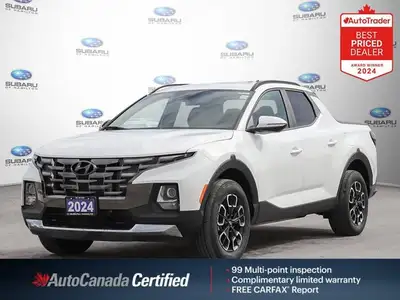 New Price! Odometer is 7330 kilometers below market average! White 2024 Hyundai Santa Cruz Preferred...