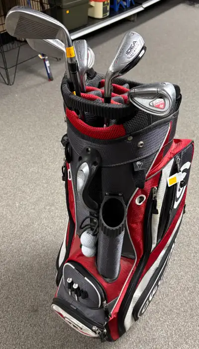 5 Left-Handed Adams Golf Club Irons in a Cleveland Bag, View more