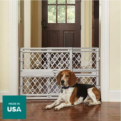 North States MyPet Paws 40" Portable Pet Gate: Expands & Locks in Place with no Tools. Pressure Moun...