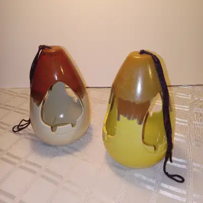 Vintage Hanging Ashtrays  Incense holders Glazed Ceramic Hippie, View more