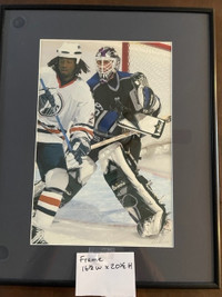 Framed Pictures of Oilers Hockey Players