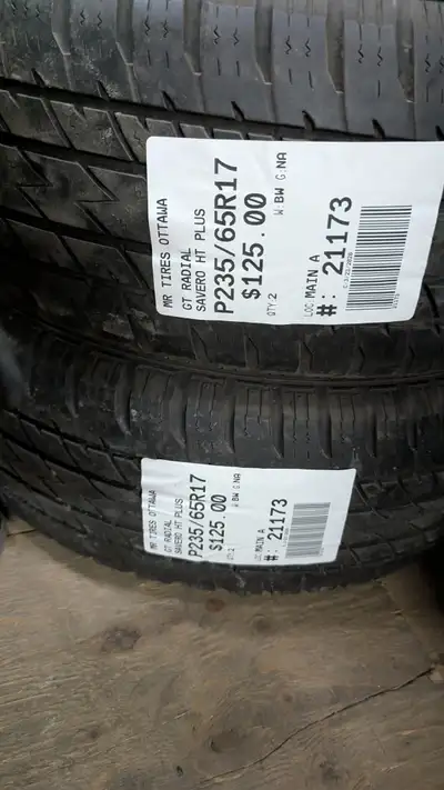 PAIR OF 2X GT RADIAL SAVERO HT PLUS TAG # 21173 Size: 235/65R17 235/65R17 Excellent condition Pressu...