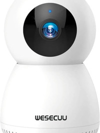 WESECUU Indoor Security Camera, 1080P 360 Pan Tilt Baby Monitor