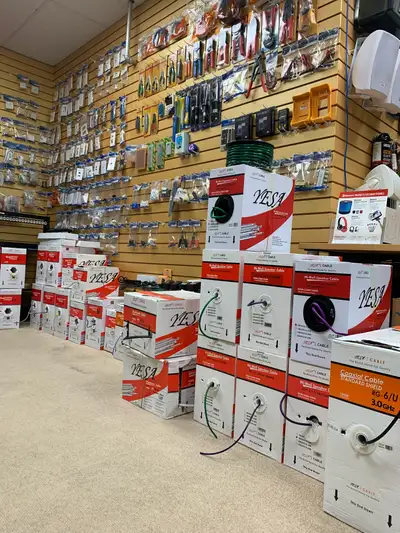 Network Cables, Speaker Wires, Wall Plates, Cat5e, Cat6, Tools, View more