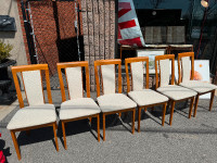 Set of 6 vintage solid Teak dining chairs