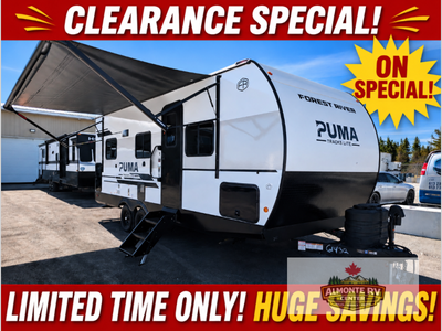 Forest River Puma Tracks Lite travel trailer 232UD highlights: Front RV Queen Bed Full Bath Exterior...