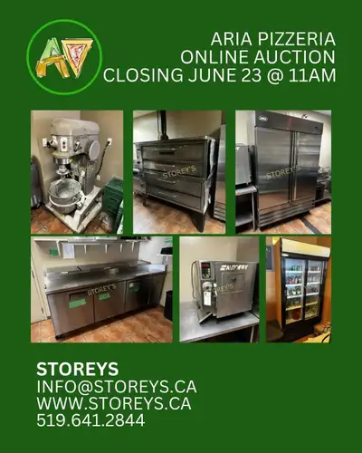 Aria Pizzeria Online Auction Closes: Tue June 23 @ 11am Location: 775 Southdale Rd E, London ON Remo...