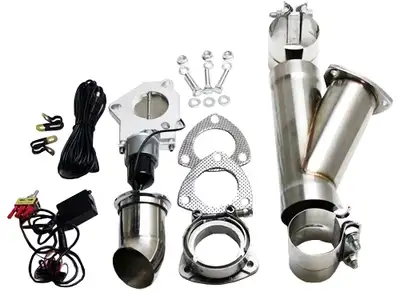 3.0" (76mm) Electronic Exhaust Cutout System - Complete CNC 6061 Aircraft Quality Aluminum Body Cons...