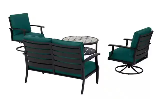 NEW 4 PCS SWIVEL OUTDOOR FURNITURE SET HAMPTON BAY 820756 in Patio & Garden Furniture in Regina - Image 9