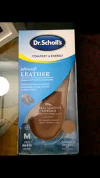 Dr Scholl's Comfort & Energy Leather Cover inner sole, New 1Pair