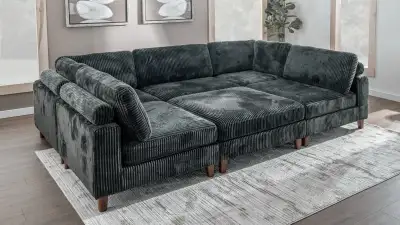New Modular 10ft Wide Corduroy Sofa – Modern Room Furniture, View more