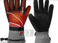 Telguua Heated Gloves,Electric Ski Gloves for Men Women,Recharge