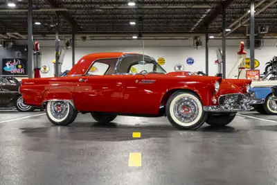 Engine: 292 Cubic Inch V8 Transmission: Ford-O-Matic 3-speed auto Torch Red over red and white inter...