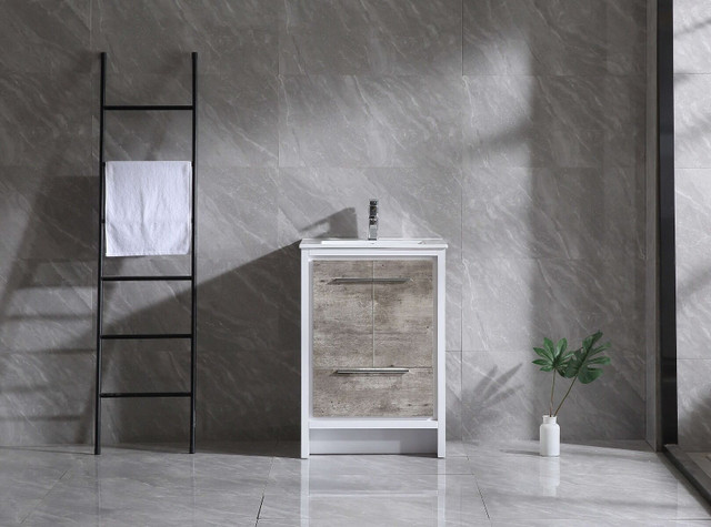 24" Ash Freestanding Bathroom Vanity w/ White Ceramic Countertop dans Armoires et revêtements de comptoir  à Ouest de l’Île - Image 2
