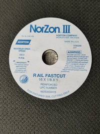 16 Inch RailCut NorZon III 4NZ ZA Type 01/41 Rail Cut-Off Wheel